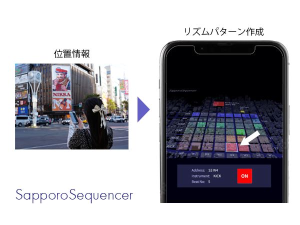位置情報を利用して街全体でビートメイクする歩行促進楽器アプリの提案 のサムネイル
